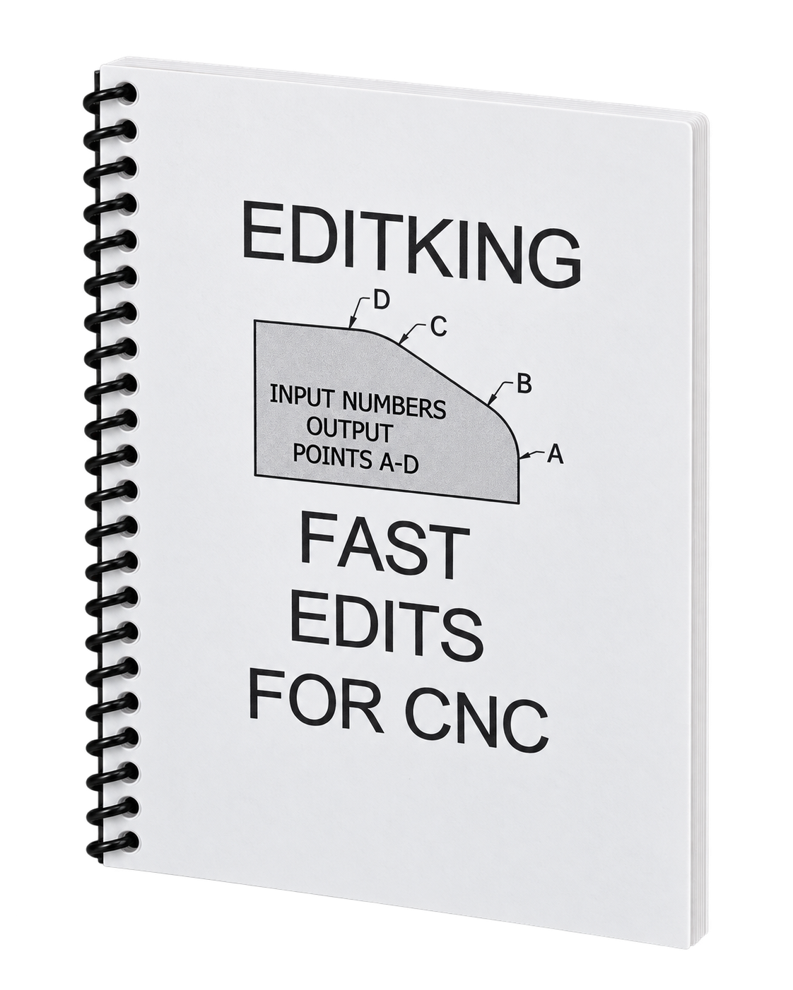 White spiral-bound EditKing manual with Fast Edits for CNC on the cover